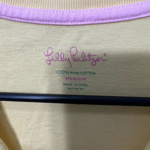Lilly Pulitzer sleeveless yellow pull over polo 100% Cotton size medium - Picture 4 of 4